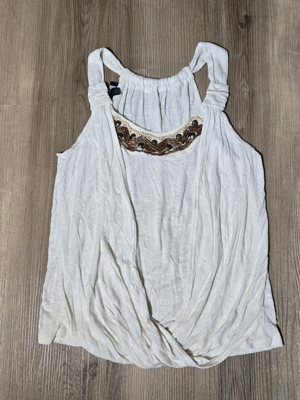 BCX White Embellished Halter-Style Tank